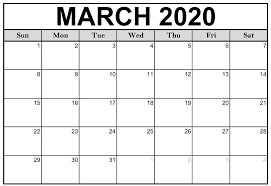 Pin On March 2020 Calendar