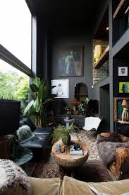 Ooo So Much Light And The Touches Of Color Pop Against The Contrast Of Dark Gray Blacklivingroom Darklivin Dark Living Rooms House Interior House Design