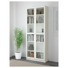 Billy Oxberg Bookcase White 31 1 2x11 3 4x79 1 2 Ikea In 2020 Bookcase With Glass Doors White Bookcase Glass Bookcase