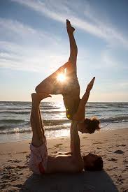 Acro Yoga Beach Couples Yoga Poses Partner Yoga Partner Yoga Poses