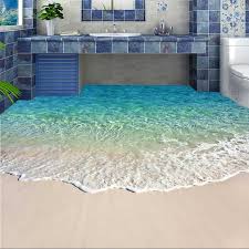 Custom Self Adhesive Floor Mural Photo Wallpaper 3d Seawater Wave Flooring Sticker Bathroom Wear Non Slip Waterproof Wall Papers Wall Paper Waterproof Wall Pape Floor Murals Floor Wallpaper Modern Floor Paint