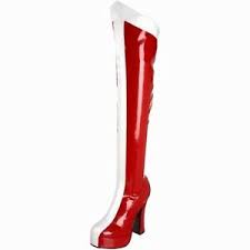 Details About Funtasma Sexy Costume Thigh High Platform Boots Electra 2090 Red White