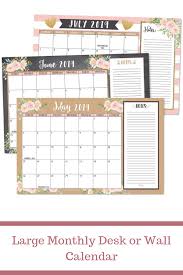 Large Monthly Desk Or Wall Calendar Planner Wall Calendar Unique Office Decor Calendar