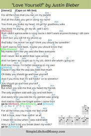 Love Yourself By Justin Bieber Ukelele Chords Ukulele Songs Ukulele Chords Songs Guitar Chords For Songs