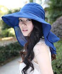 Sun Hats Foldable Beach Cap For Women Upf50 Wide Brim Uv Protection Beach Hat Neck Face Flap Cap Navy Cj1832rtm4k Sun Hats For Women Sun Hats Caps For Women
