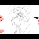 رسم فتاة تحمل مظلة تحت المطر رسم سهل طريقة رسم بنت مع مظلة تعليم الرسم easy drawings youtube art humanoid sketch