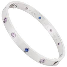 Cartier Multi Gem Set Love Bangle 18 Karat White Gold Bangles White Gold Bangle Cartier Love Bangle