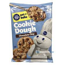 There are 130 calories in 1 tablespoon (1 oz) of pillsbury chocolate chip cookie, refrigerated dough. Review Pillsbury Safe To Eat Raw Cookie Dough The Impulsive Buy