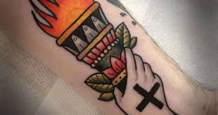 Hand Holding Torch Done By Kevin At Tattoo Abyss In Montreal Traditional Tattoo Torch Traditional Tattoo Tattoos
