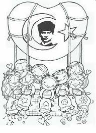 23 Nisan Boyama Sayfalari Ortaokul Sanati Nisan