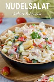Nudelsalat Mit Joghurt Und Ananassaft Ideal Fur Kinder Meinestube Rezept Nudelsalat Rezepte Leckere Gerichte Mit Fleisch