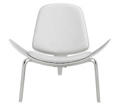 White office chairs for kid's rooms white task chairs are popular in children's rooms. Hans Wegner Style Three Legged Shell Chair Ash Plywood White Faux Leather Living Room Furniture Modern Lounge Shell Chair Shell Chair Hans Wegnerliving Room Furniture Aliexpress