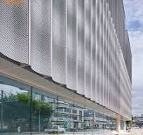 Modern Shopping Center Outdoor Customized Design Aluminium Perforated Metal  Wall Cladding Panels