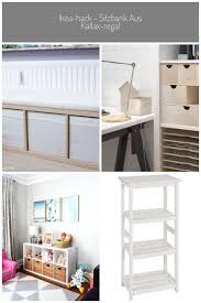 Ein Einfaches Diy Fur Eine Gemutliche Stabile Bank Mit Viel Extra Stauraum Perfekt Fur Kleine Wohnungen Und Vollges In 2020 Kallax Regal Kinder Zimmer Kleine Wohnung