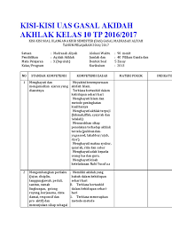 Maybe you would like to learn more about one of these? Kisi Kisi Soal Aqidah Akhlak Kls X Jawabanku Id