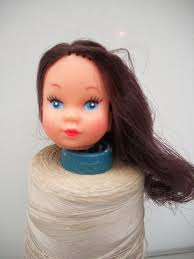 Brunette Girl Doll Head