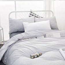 Furniture, girls bedding, boys bedding, rugs + windows Amazon Com Wake In Cloud Gray White Striped Comforter Set Queen Grey And White Vertical Ticking Stripe Striped Comforter Striped Duvet Striped Duvet Covers