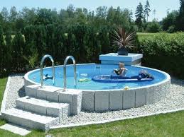Round Pool Fun By Future Pool With Anodized Aluminum Handrail Foil Blue Aluminum Anodized Blue Foil Fun Kleine Hinterhof Pools Blauer Garten Gartenpools