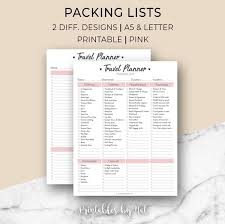 Packing List Printable Letter A5 Travel Planner Vacation Etsy Travel Planner Holiday Organization Lettering