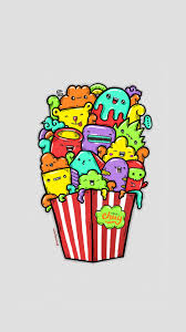 Colorful Popcorn Doodleart Cute Colorful Kelorhijaustudio Walpaper Doodles Art Autodesk Doodle Art Wal Paper Illustration Design