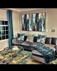 Decor Inspiration By Ty On Instagram Loving The Teal Gray And Gold Combo How About You Living Room Decor Apartment Teal Living Rooms Teal Home Decor
