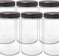 ljdeals 32 oz Clear Plastic Jars with Lids, Storage Containers, Wide Mouth  PET Mason Jars, Pack of 6, BPA Free, Food Safe, Made in USA