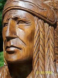 6 Ft Cigar Store Indian Hand Carved Wood 72ff921 V2 Chief Scout Not Antique Cigar Store Indian Tiki Statues Carving
