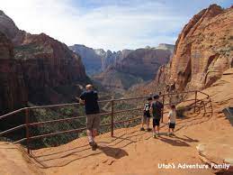 Walking along the first stretch of the manufactured trail. Canyon Overlook Trail In Zion Utah S Adventure Family