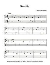 Reveille Us Army Bugle C All Piano Sheet Music Piano Sheet Music Free Sheet Music