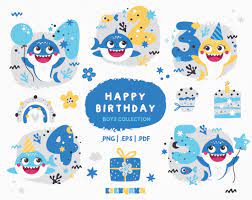 Baby Shark Clipart Baby Shark Png Baby Shark Birthday Decor Etsy