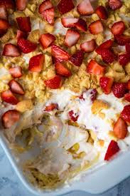 No Bake Strawberry Lush Dessert Flour On My Fingers Recipe Vanilla Pudding Desserts No Bake Desserts Pudding Desserts