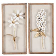 Maybe you would like to learn more about one of these? Luxenhome Set Of 2 White Metal Flower Wood Wall Decor Wha294
