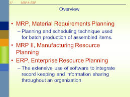 Manufacturing resource planning is important just as material requirement planning in an organization. Mrp Mrp Ii And Erp Ppt Download