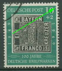 2 postzegels geallieerde bezettingszone, nr. Bund 1949 1959 Briefmarken Dr Rohde Kornatz Kassel