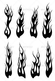 Black And White Flames Vector Set Of Black Tribal Flames Flame Tattoos Flame Design Flame Art