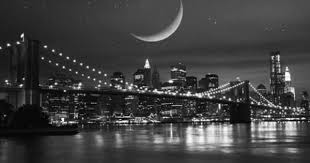 Black And White Desktop Wallpaper Moon Moon Over New York Desktop Nexus Wallpapers New York Black And White Black And White Wallpaper New York Night