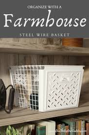 Farmhouse Steel Wire Basket In 2020 Industrial Decor Kitchen Shoe Storage Rustic Farmhouse Style Coffee Table