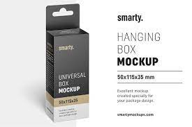 Download Hanging Box Mockup 50x115x35 Mm Box Mockup Mockup Packaging Mockup