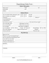 Download free client intake forms and templates in word, google docs, and pdf formats. Printable Hypnotherapy Intake Form