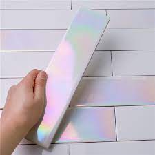 Here's how we installed our subway backsplash. 65x265mm Porcelain Subway Iridescent Tiles For Kitchen Backsplash Mm Mosaic
