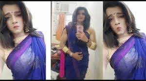 male to female boy in saree m2f makeup