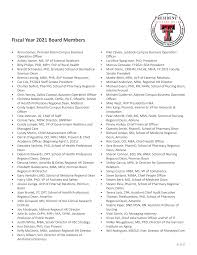 Fiscal Year 2021 Board Members