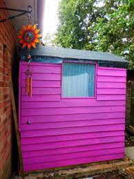 So i decided that if the shed was going to dominate the garden then why not make it a feature. Cuprinol Sweet Sundae Pink Shed Pink Shed Outdoor Decor Outdoor Storage