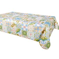 Oilcloth Fabric With Table Protector Reverse Multi Tiles X 10cm