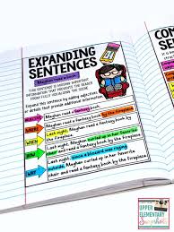 Writing Lesson Expanding Sentences Upper Elementary Snapshots