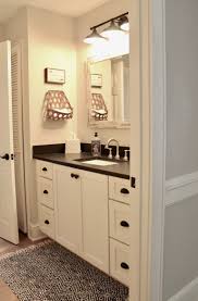 Black And White Modern Farmhouse Bathroom Guest Room Our Hammock House Modern Farmhouse Bathroom Leather Granite White Bathroom Cabinets