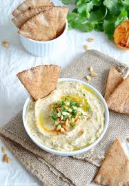 Roasted Cauliflower Hummus And Pita Chips Del S Cooking Twist Recipe Pita Chips Hummus And Pita Cauliflower Hummus