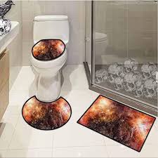 3 Piece Extended Bath Mat Set Outer Space Nebula Gas Cloud In Deep Outer Space Galaxy Expanse Milky Way Print Toilet Lid C In 2020 Bath Mat Sets Bath Mat Area Rug Sets