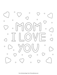 I love you love expression. Mom I Love You Coloring Page Free Printable Pdf From Primarygames