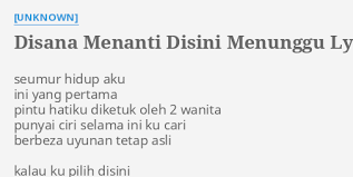 Full album lagu jawa hits 2020. Disana Menanti Disini Menunggu Lyrics By Unknown Seumur Hidup Aku Ini